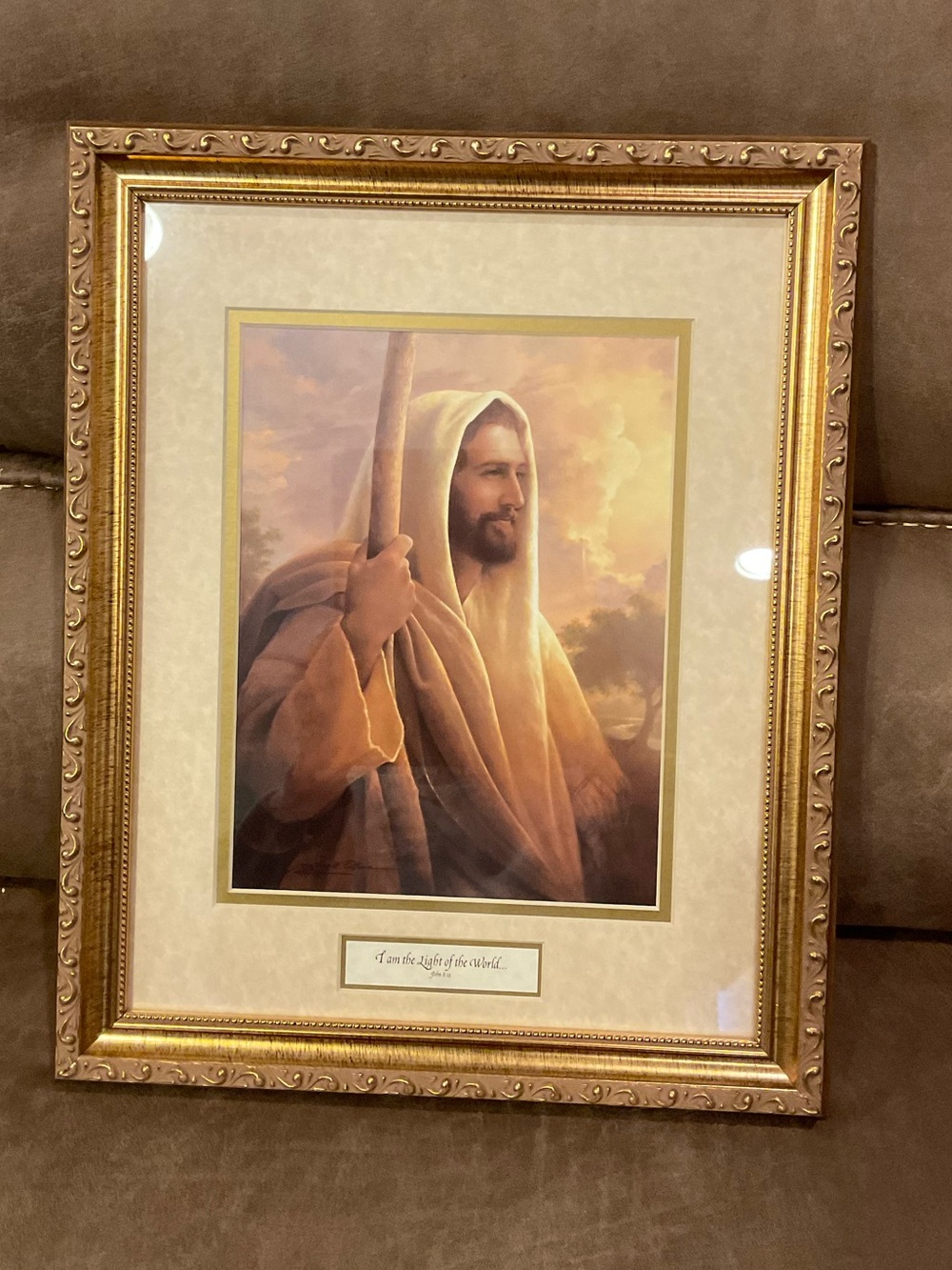 Light of the World Jesus Art Print in custom Matted Frame